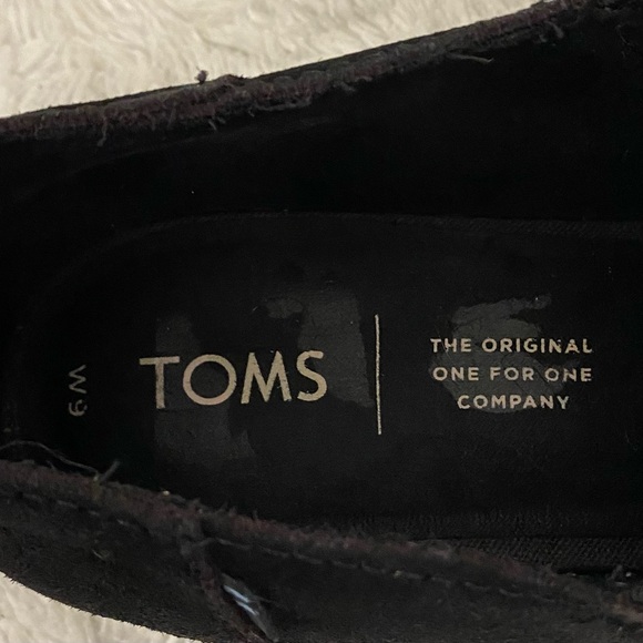 Toms Shaye Low Black Suede Loafers Women’s Size 9 Slip On - Picture 7 of 11